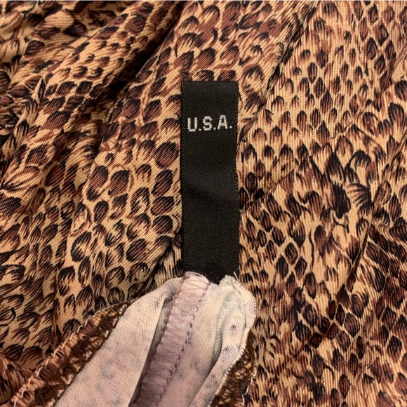 VTG Brown Snake Skin Print Midi Dress - Picture 6 of 8